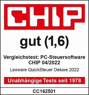 Lexware QuickSteuer Deluxe Chip-Vergleichstest 2022