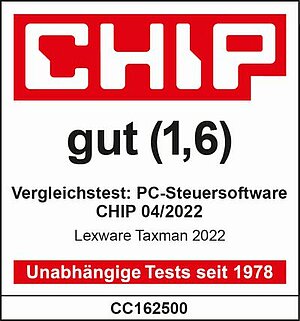 Lexware TAXMAN Chip-Vergleichstest 2022