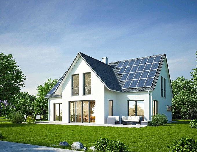 Haus mit Solarzellen